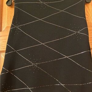 St. John Black Camisole with Silver Diagonal Sparkle Detail